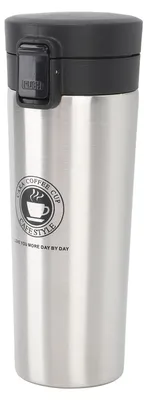 Image de Tasse à café isotherme en acier inoxydable, tasse de voyage, tasse de café isotherme portable pour la voiture avec couvercle, couleur originale, 500 ml