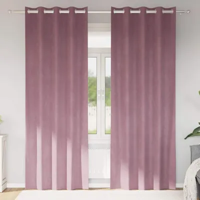Image de Rideaux occultants 2 pcs Rose foncé 140 x 260 cm Velours
