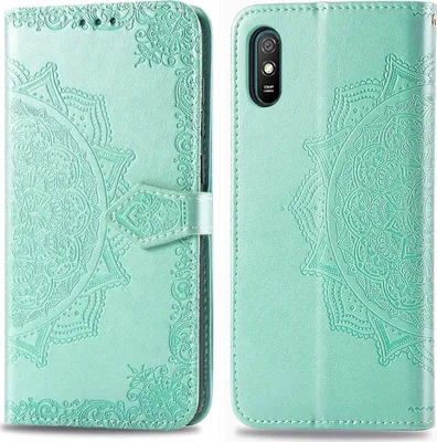 Produktbild von Mobigear Mandala  Xiaomi Redmi 9A Hülle Klapphülle Geldbörse - Türkis