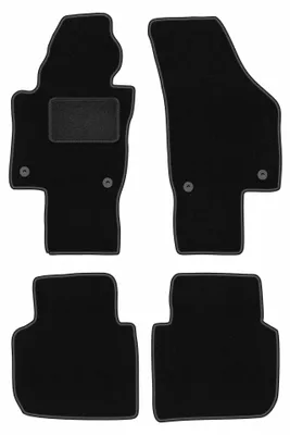 Obrázok produktu pre Velúrové autokoberce pre: Volkswagen Passat B6 / B7 USA 2005-2014 (sedan/kombi) – sada 4 ks, čierne, na mieru – Wielganizator LUX