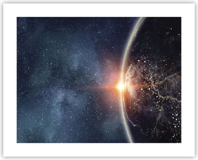 Produktbild von Poster - Poster ohne Rahmen - Kosmos Erde Sonne - 50x40 cm - Wand Bild - Wanddeko - Wandbilder - Kunstposter - Wandposter - Bilder - Kunstdruck - Wanddekoration - Wandbild - P2XAA50x40-4343