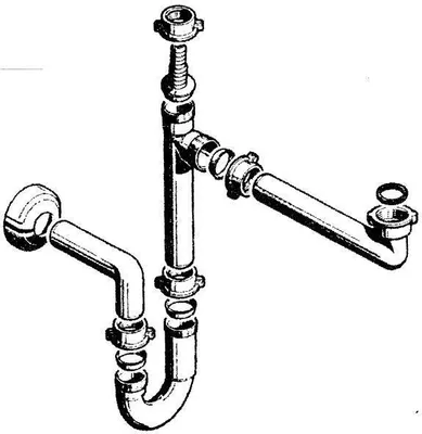 Produktbild von PYRAMIS Raumsparsiphon 521058301 für 1-Becken Spülen / Geruchsverschluss / Siphon