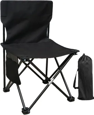 Produktbild von Angelhocker – Reisehocker – Faltbar – 39 x 39 x 65 cm – Campingstuhl – Strandstuhl – Angelstuhl – Hocker – Klappstuhl – Schwarz