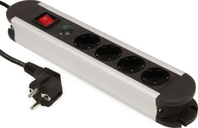 Image de Multiprise McPower "SL-04", 4x, protection contre les surtensions, longueur d'amenée 1,4m