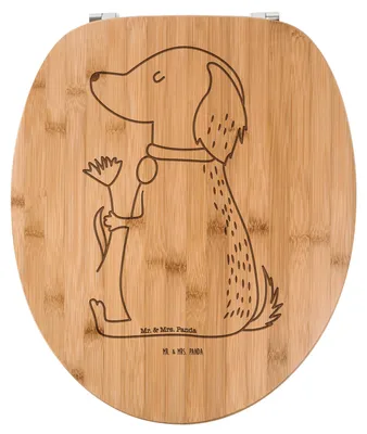 Produktbild von Mr. & Mrs. Panda Toilettendeckel Hund Blume - Transparent - Geschenk, WC Sitz, Süß, Holz Klodeckel, Klobrille, Hundebesitzer, WC-Brille, Vierbeiner, Toilettenbrille