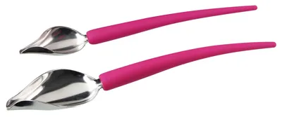 Immagine prodotto di Fmprofessional Cucchiaio per decorare, set da 2 pezzi, acciaio inox e silicone, lavabile in lavastoviglie, 22 cm e 19 cm