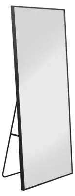 Produktbild von Rechteckiger Standspiegel - Ganzkörperspiegel 164×54 cm - Moderner Boden- und Wandspiegel - Metallrahmen - Schwarz