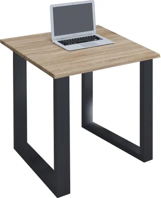 Produktbild von VCM Holz Schreibtisch | H. 76 x B. 80 x T. 80 cm | Computertisch schlicht | Füße aus hochwertigem Metall | Arbeitstisch | Büromöbel - Lona U