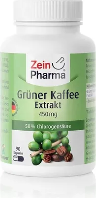 Zdjęcie produktu dla Zein Pharma Ekstrakt z zielonej kawy, 450 mg, 90 kapsuek 13754