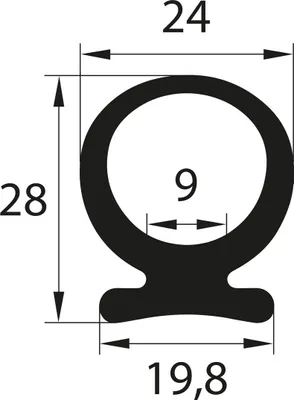Produktbild von RTP5 EPDM Rollladenprofil, Fingerschutzprofil, Sicherheitsprofile, Fingerschutz