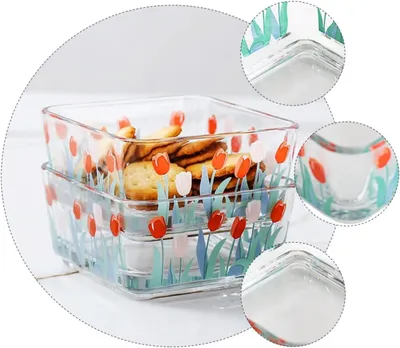 Produktbild von Satz mit 4 Glasschüsseln als transparente Dessert- und Salatschalen sowie Lebensmittelbehälter