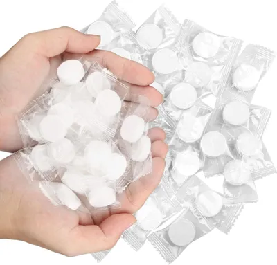Produktbild von 200 Stück komprimierte Handtücher aus Baumwolle Mini Handwischtücher Tabletten Handtuch für Reisen Zuhause Beauty Camping Outdoor Sports