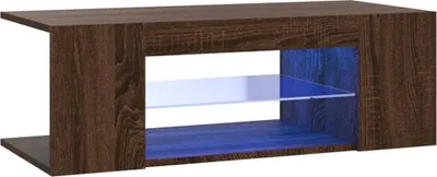 Produktbild von vidaXL TV-Schrank mit LED-Leuchten Braun Eichen-Optik 90x39x30 cm