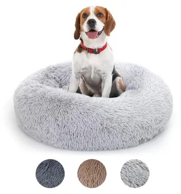 Obrázok produktu pre Kruhové peliešte pre domáce zvieratá, veľkosť XL, priemer 70 cm, svetlosivá farba, možné prať, protišmyková podložka