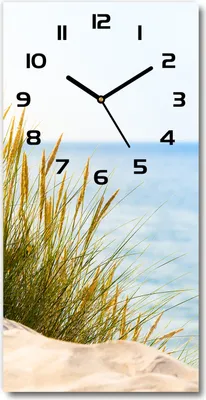 Produktbild von Wanduhr aus Glas – 30x60 cm - Glasbild - Glasuhr - Gehärtetes Glas -Küstendünen