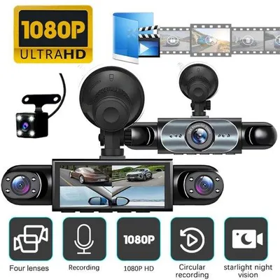 Zdjęcie produktu dla Kamera 360 stopni z transmisją 4-kanałową, nagrywaniem w rozdzielczości 1080p Full HD, funkcją widzenia w nocy, czujnikiem G, nagrywaniem w pętli, obsługą Plug-and-Play, przeznaczona do pojazdów, taksówek oraz do użytku prywatnego w celu zapewnienia bezpieczeństwa ruchu drogowego.