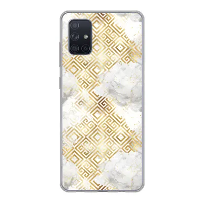 Produktbild von MuchoWow® Handyhülle Schutzhülle Hülle für Samsung Galaxy A71 Gold - Marmor - Muster - Geometrie Silikon Softcase Handy Hülle - Kartenbesitzer