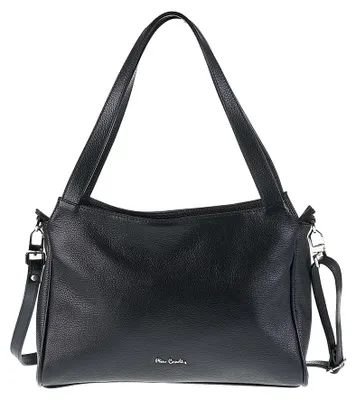 Image de Sac bandoulière pour femmes, en cuir véritable, Pierre Cardin. Fermeture éclair. Bandoulière réglable. Fabriqué en Italie