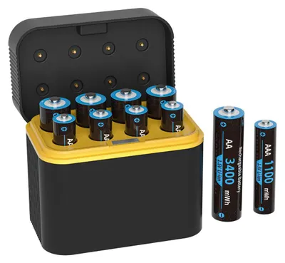 Produktbild von 8-Slot Akku Ladebox, Type-C, LED Anzeige, AA/AAA, Lade- & Aufbewahrungsbox, Batterieladegerät
