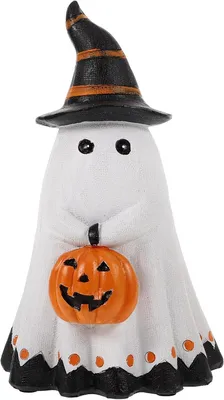 Produktbild von Halloween Geisterfigur aus Kunstharz mit Kürbismotiv für Zuhause