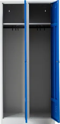 Produktbild von Gürkan Spind lichtgrau, enzianblau 103972, 2 Schließfächer 80,0 x 50,0 x 180,0 cm