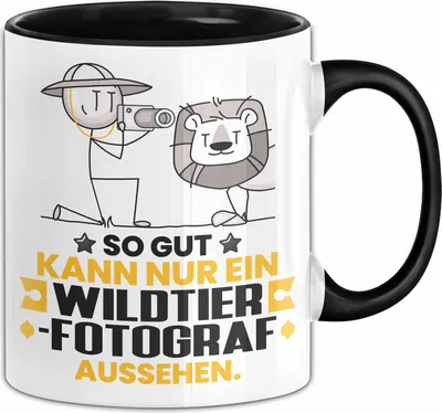 Produktbild von Wildtierfotograf Geschenk Tasse So Gut Kann Nur Ein Wildtierfotograf Aussehen Geschenkidee Kaffee-Becher (Schwarz)