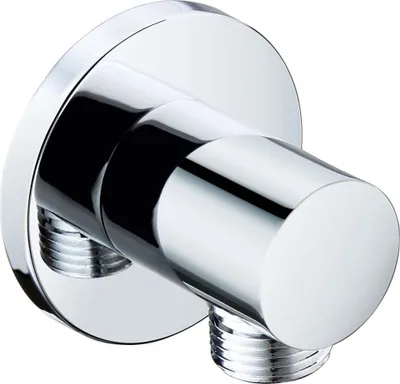 Produktbild von Stilform Wandanschlussbogen Rund Massiv Chrom oder Schwarz Matt, Farbe:Chrom