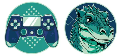 Produktbild von Schneiders Schulranzen-Zubehör Patches Set 2 teilig Controller + Dino mehrfarbig