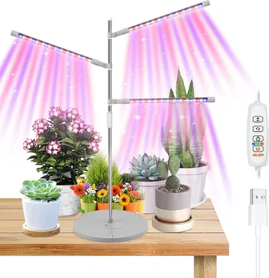 Produktbild von 3 hlavy rostlinné lampy LED plné spektrum světelné trubice stmívatelné rostoucí lampy rostlinné světlo rostoucí lampa s časovačem