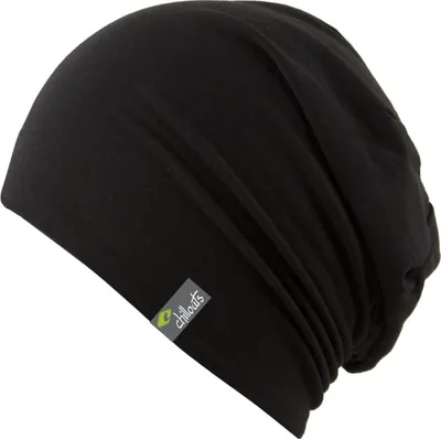 Chillouts dünne uni Longbeanie Strickmütze Acapulco mit UV-Schutz 50+ in schwarz