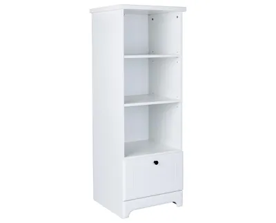 Produktbild von Landhausstil Standregal Soft-Close MDF Weiß / Schwarzer Metallgriff