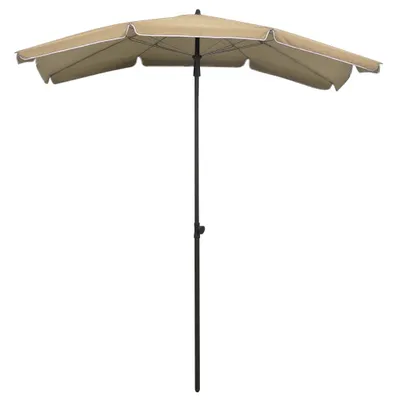 Image de vidaXL Parasol avec mât 200x130 cm Taupe