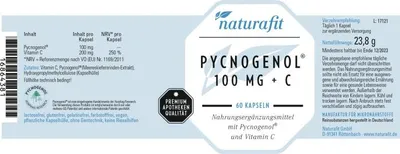 Produktbild von naturafit Pycnogenol 100 mg + C, 60 St. Kapseln