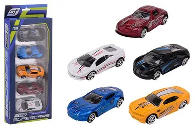Produktbild von Johntoy Die-cast Auto Spielzeug Set - Super Cars 5 Stück im Karton