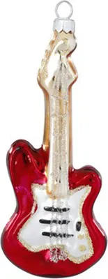 Produktbild von Christbaumschmuck Glas Elektrogitarre 15cm rot