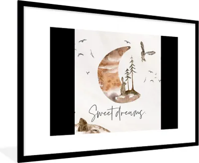 Produktbild von MuchoWow® Gerahmtes Poster Zitate - Kinder - Sprichwörter - Süße Träume - Jungen - Mädchen - Kinder 90x60 cm - Poster mit Schwarzem Bilderrahmen Wandposter Rahmen Foto Bilder - Wanddekoration - Fotos