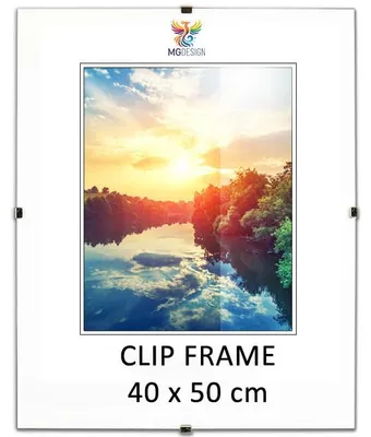 Obrázek produktu pro MG Design, rámeček na fotografie 40 x 50 cm – rámeček bez rámu s akrylovým sklem a zadní stranou z HDF – vhodný pro fotografie, plakáty a puzzle, lze umístit vertikálně i horizontálně
