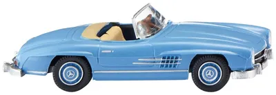 Image de Wiking H0 023301 Mercedes-Benz 300 SL Cabriolet - bleu clair, échelle H0 1/87 Ce n'est pas un jouet