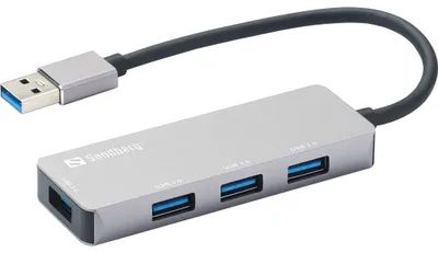 Obrázek produktu pro Sandberg 333-67, USB 3.2 Gen 1 (3.1 Gen 1) Type-A, USB 2.0, USB 3.2 Gen 1 (3.1 Gen 1) Type-A, 5000 Mbit/s, Šedá, Hliník, USB