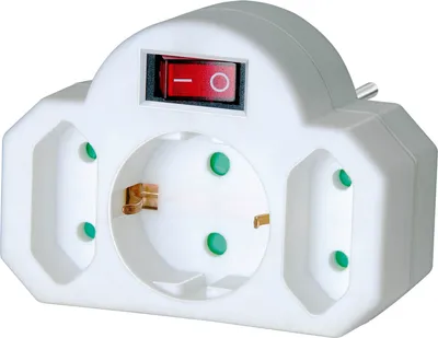 Produktbild von Adapterstecker Euro 2 + Schutzkontakt 1 mit Schalt