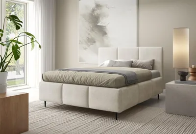Productafbeelding van Gestoffeerd bed MIAMI, afmetingen 180x200 cm, kleur: koraalbeige