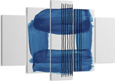 Produktbild von Bild auf Leinwand - Leinwandbild - 5 Teile - Abstraktion Aquarell Blau - 150x100cm - Wand Bild - Wanddeko - Wandbilder - Leinwanddruck - Bilder - Wanddekoration - Leinwand bilder - EA150x100-4223