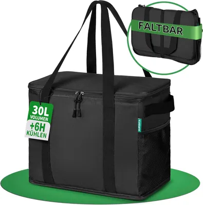 Produktbild von Kühltasche 2 Stück, faltbare Einkaufstasche mit verstärktem Boden, für Picknick
