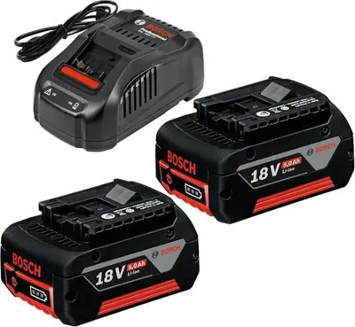Image de Batteries Bosch Professional GBA 18V 5,0Ah, Set 2 Batteries + Chargeur GAL 1880 CV