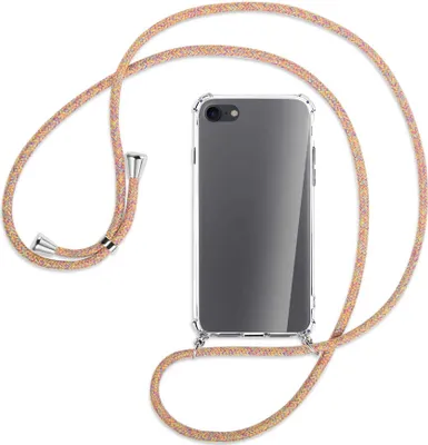 Produktbild von Handykette Backcover-Schutzhülle mit Band (Metall silberfarben) für Apple iPhone 7, iPhone 8 - Rainbow