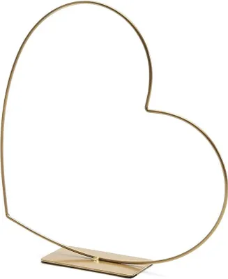 Produktbild von Metallherz in Gold, liegend, mit Fuß, wählbar in Größen von 25-58 cm | Metallring, Größe:58 cm