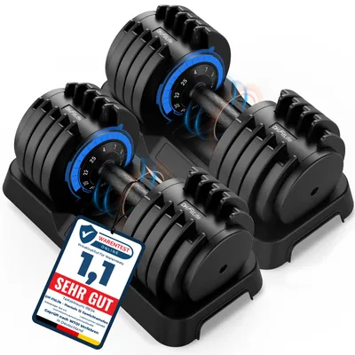 Produktbild von DH FitLife 25kg verstellbare Hanteln 4 bis 25 KG mit 10 Gewichtsstufen, Kurzhanteln Hanteln Set mit Hantelscheiben, Variable Gewichte 10 in 1