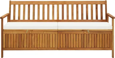 Obrázok produktu pre vidaXL Lavica s úložným priestorom a vankúšom na sedenie 170 cm masívne drevo akácia