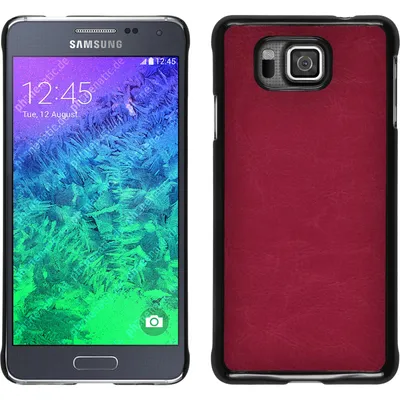 Produktbild von PhoneNatic Case kompatibel mit Samsung Galaxy Alpha - Hülle pink Lederoptik Hard-case + 2 Schutzfolien