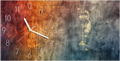 Produktbild von Wanduhr aus Glas mit Motiv Abstrakte Farbkarte- 60 x 30 cm - inkl. Aufhängesystem